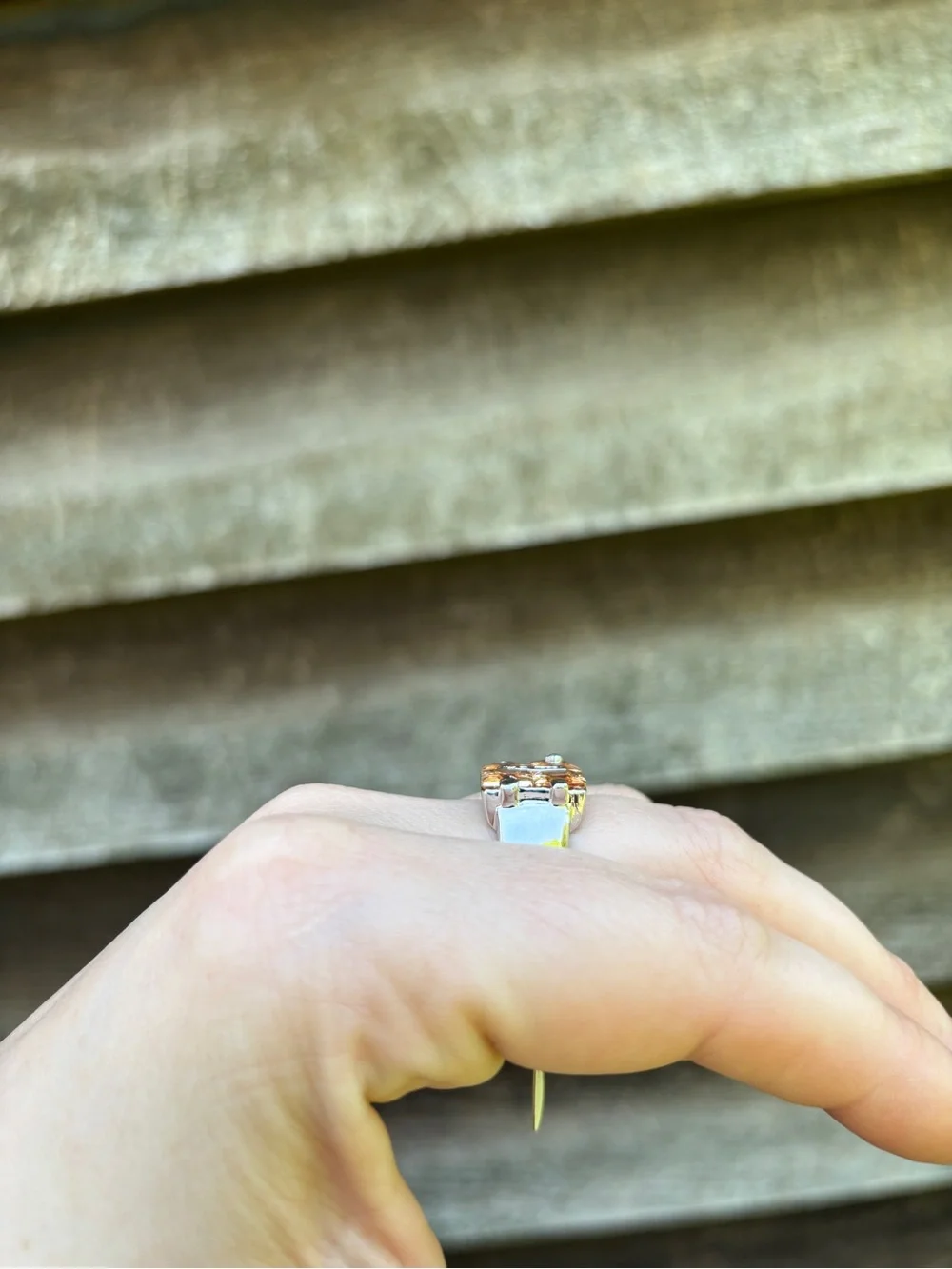 Camille Lucie Vintage Ring, Topaz and White Gold Plated